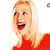 Static pixelated image of a person with blonde hair wearing red clothing, visible from the shoulders up against a white background.
