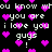 Pixelated text and pink hearts on black background, repeating phrases like "you know who you are i love you guys !" in white block letters.
