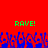 A static animated frame showing a red background with green "RAVE!" text on both sides and blue pixelated crowd silhouettes at the bottom.