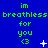 Blue background with green text repeating 'im breathless for you <3' and white star-like shapes scattered across the image.