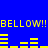 Blue background with yellow text and bar graphs showing 'BELLOW!! BELLOW!!' and changing bar patterns.