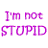 Animated contact sheet of a text-based buddy icon featuring repeated "special" and "I'm not STUPID I'm just" phrases in multicolored pixelated letters across 24 frames.