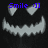 Pixelated black background with white ghostly face and blue text 'Smile :)' above each frame.