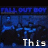 Animated contact sheet of a Fall Out Boy-themed buddy icon with blue background and white text forming phrases across frames.