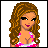 A 3x3 contact sheet of pixel art frames showing a cartoon woman's face, torso, legs, and text variations in pink and black.