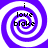 Four identical spiral patterns with purple and white stripes, each containing the text "i love blake" in black pixelated font.