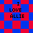 Pixelated text "I LOVE ALLIE" on red and blue checkered background with diamond pattern variation.