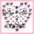 Pixelated grayscale icon with irregular dark shapes on a white background, bordered by light pink.