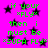 Bright pink background with black star shapes and green text repeating 'if your *FLY* then i must be *SUPA FLY*' in pixelated font.