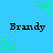 Pixelated blue background with repeated green square animations and black text reading "Brandy" in four positions.