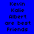 Pixelated text displays 'Kevin Kalie Albert are best Friends' across four with varying background colors