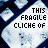 identical diamond-shaped with blue borders, each containing the text "THIS FRAGILE CLICHE OF MY BROKEN HEART" in black uppercase letters on a light gray background