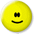 A static contact sheet showing two frames of a yellow smiley face icon on the left and green text logo on the right against white background.