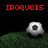 Red text reads 'IROQUOIS MOD. SOCCER' above a soccer ball on grass, with '#24' below in red.