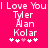 Pixelated text on bright pink background with two identical side-by-side layouts of 'I Love You' and names below, each ending in four asterisks.