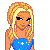 Pixelated character with blonde hair wearing blue top and dark green mermaid tail, standing next to text reading "Yankees R' LIFE".