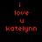 Red pixelated text on black background reads 'i love u katelynn' in four lines, with identical static appearance across all observations.