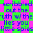 Pixelated text repeats 'scribbled out the truth w/ the lies you little spies' across a green and pink diamond-patterned background.