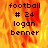 Pixelated text reads 'football # 24 logan bennner' over a fiery orange-yellow background with visible pixelation and color bleeding.