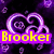 Animated icon with purple neon hearts, yellow 'Brooker' text, red 'is my Hooker' text, and pink '10-24-08' date on dark background.