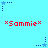 Pixelated blue star with trailing dots rotates clockwise on light cyan background, repeating three times per