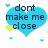 Three blue heart-shaped icons with dark text on white background, each containing different phrases and small yellow accents.