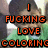 A pixelated image of a person in a green shirt with orange text reading "I FUCKING LOVE COLORING" overlaid, showing slight variations