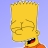 Pixelated yellow cartoon character with spiky hair, open mouth showing teeth and tongue, wearing orange shirt against light blue background.