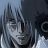 Pixelated grayscale image of a person with long hair and dark clothing against a gradient background.