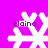 White snowflake-shaped icons with pixelated text 'elaina' on a bright pink background, arranged in a