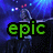 Animated sequence showing a figure with long hair under blue lighting, text changes from 'epic viking sex' to 'with vreth!!'