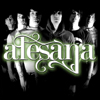 Green and white stylized text 'adesaja' overlaid on a black background with blurred grayscale figures behind it.