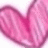 A pixelated heart shape in varying shades of pink with a darker magenta outline against a white background.