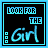 A contact sheet of 25 animated frames from a single AIM buddy icon showing text-based animation with blue neon-style lettering on black backgrounds, featuring variations between "LOOK FOR THE Girl" and "WITH THE BROKEN smile" phrases.