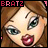 Pixelated Bratz doll face split into two frames showing slight mouth and eye expression differences with "BRATZ" text above each frame.
