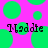 Pixelated green circles and squares on a bright pink background with the text 'Maddie' in black pixelated font appearing twice.