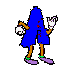 Blue letter A character with orange limbs and purple shoes performs various hand gestures against a gray background.