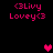 Pixelated pink text '<3Livvy Lovey<3' appears in four positions on a black background with three pixel hearts in varying positions.