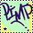 Animated icon with stylized blue text on light green background, featuring a yellow gradient corner and black-and-white star symbol.