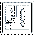 Static pixel art icon with gray background, black and white border, and two distinct shapes: a vertical white bar with rounded ends and a fragmented black-and-white patterned shape.