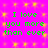 Bright pink background with yellow star-like patterns and green text reading "I love you more than ever" in four identical sections.
