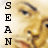 A 2x2 contact sheet of a Sean Paul animated icon showing four frames with partial facial features and vertical text "SEAN PAUL" on the left side.