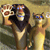 A pixelated figure with long dark hair holds a glass of amber liquid, standing beside a cat with blue eyes and a light brown coat against a muted background.