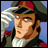 Pixelated anime-style character in military uniform with red and green cap, white feather, blue background on left; black background with pixelated text "Anime IM" above smaller "COM" on right.
