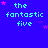 Blue background with cyan text reading 'the fantastic five' and scattered pink stars, some of which change position across frames.