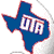 Blue Texas-shaped icon with white 'UTA' text in the center, outlined in red and purple, on a white background.