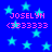 Blue background with light blue stars and repeated pink text 'JOSELYN' and '(333333)' in pixelated font.