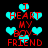 Pixelated red text reads "I HEART MY BOY-FRIEND" surrounded by cyan hearts on a black background.