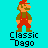 Animated contact sheet of 18 pixel art frames showing Mario's walking cycle with red overalls, green shirt, and red cap against cyan background.