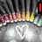Animated icon with a central heart symbol surrounded by colorful nail art, transitioning to a dark background with 'Love' text and a red vertical bar.